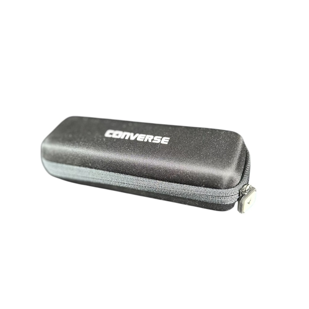Converse Eyeglass Case Semi Hard Shell Zipper Around Closure Black neoprene 7"